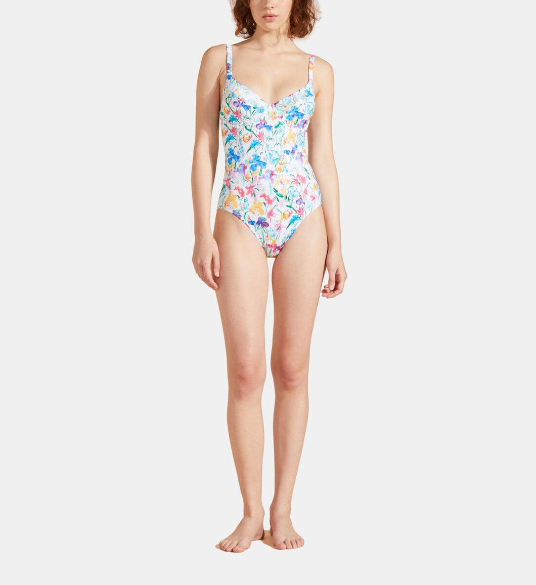 Women One-piece Swimsuit Happy Flowers