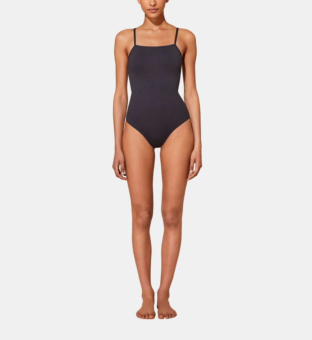 Crossed Back Straps One-piece Swimsuit Solid