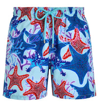 Load image into Gallery viewer, MEN SWIM TRUNKS GLOWED STARS
