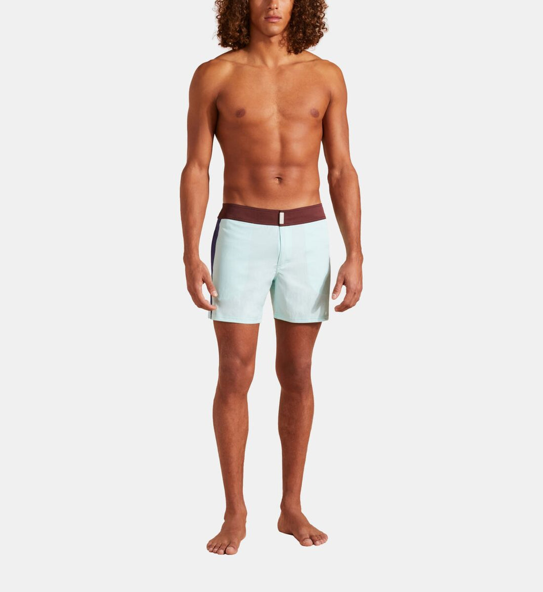 Stretch Swim Shorts Flat Belt Color Block