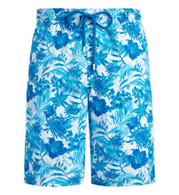 Load image into Gallery viewer, Men Long Stretch Swim Trunks Tahiti Flowers
