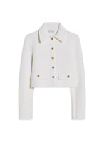 Load image into Gallery viewer, Crepe knit button jacket - cream
