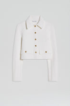 Load image into Gallery viewer, Crepe knit button jacket - cream
