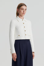 Load image into Gallery viewer, Crepe knit button jacket - cream
