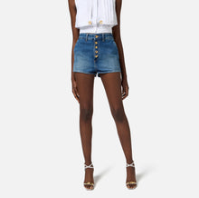 Load image into Gallery viewer, Denim shorts with visible buttons
