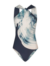 Load image into Gallery viewer, Alisha One Piece Navy Abstract Wave
