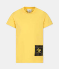 Load image into Gallery viewer, Fendi SS tee with square FF detailed patch with txt logo
