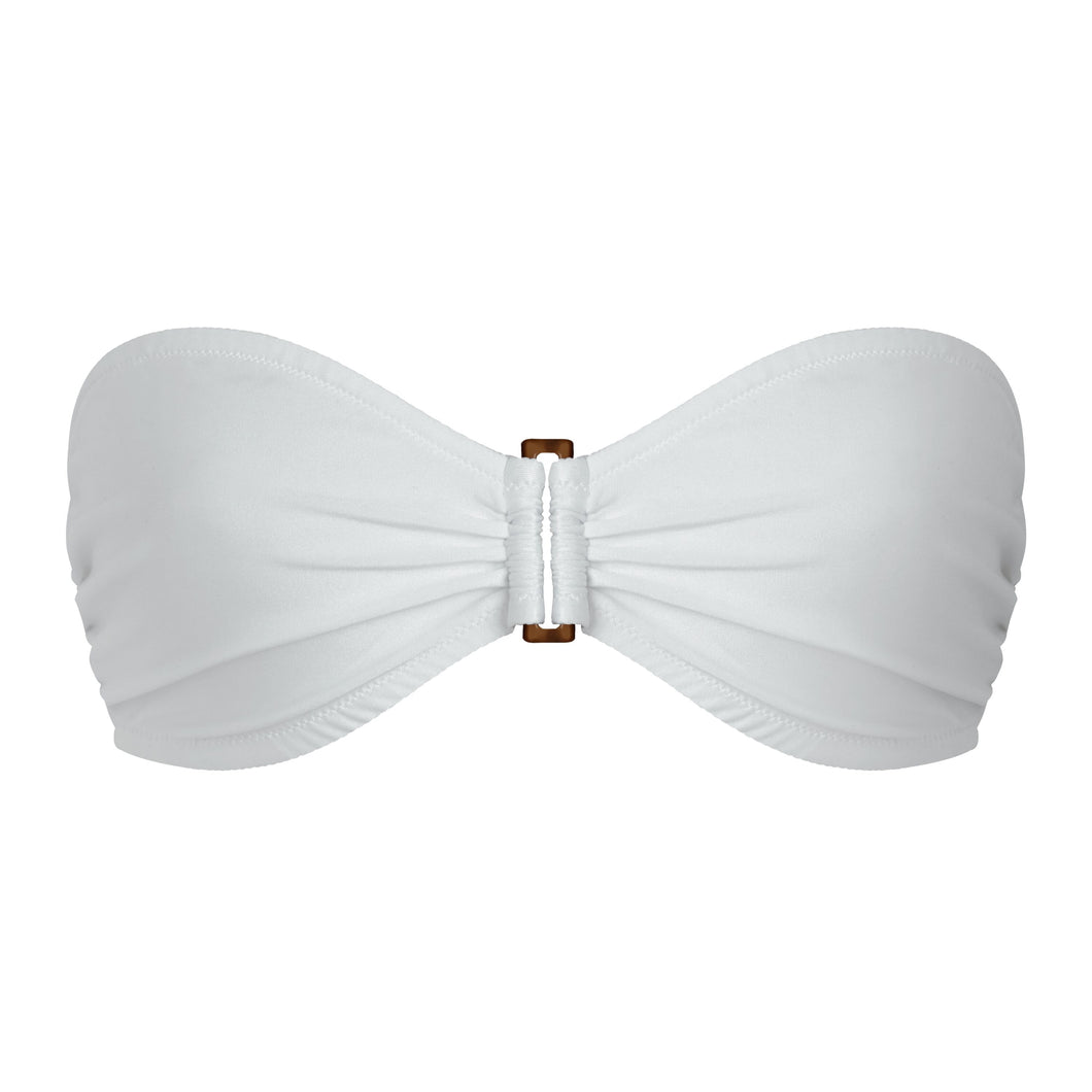 Bandeau Shiny Stretch Bikini Top Solid