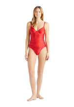 Load image into Gallery viewer, Underwire One-piece Swimsuit Flower Power
