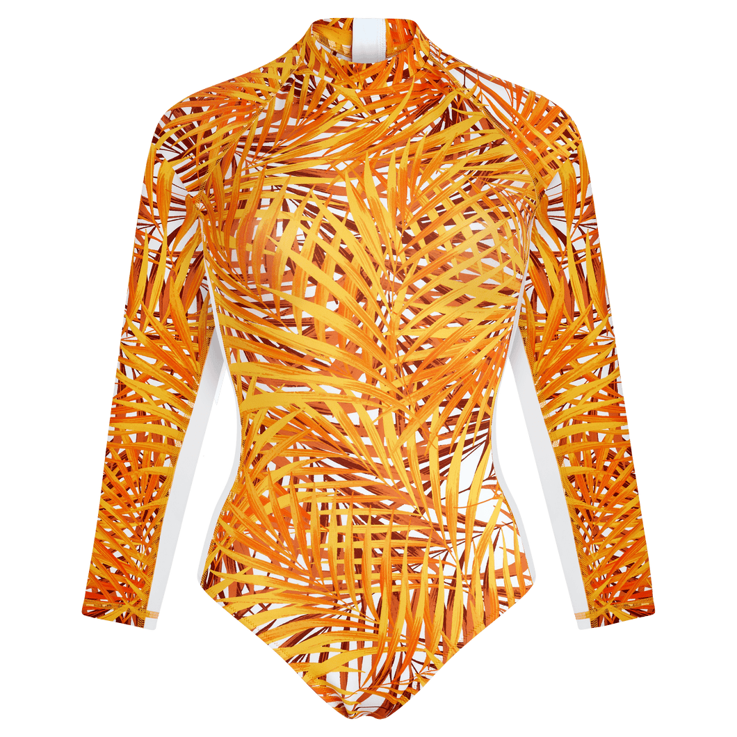 UV Protection One-piece Rashguard Palm Leaves