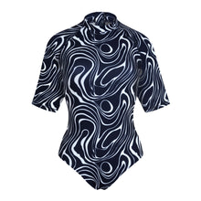 Load image into Gallery viewer, Short Sleeves UV Protection One-piece Rashguard Waves
