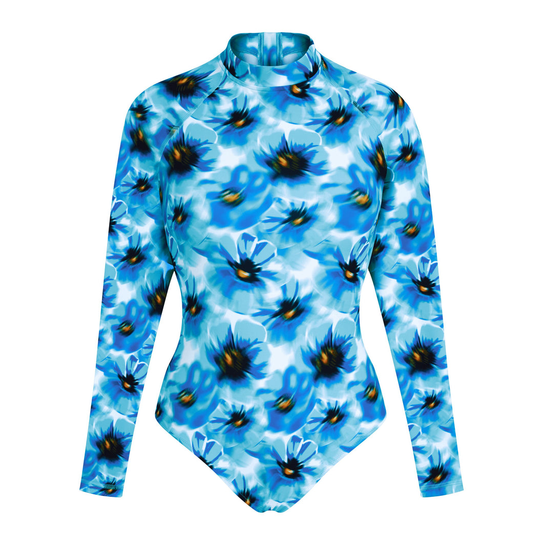 UV Protection One-Piece Rashguard Poppies