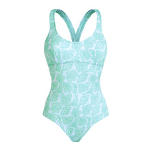 Load image into Gallery viewer, Crossed Back Straps One-piece swimsuit Seashells
