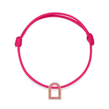 Load image into Gallery viewer, L'Arc Voyage Charm MM, 18k Rose Gold with Galerie Pink Sapphires on Silk Cord - DAVIDOR
