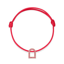 Load image into Gallery viewer, L'Arc Voyage Charm MM, 18k Rose Gold with Galerie Pink Sapphires on Silk Cord - DAVIDOR
