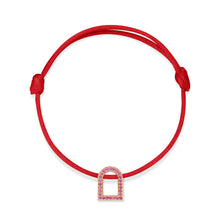 Load image into Gallery viewer, L'Arc Voyage Charm MM, 18k Rose Gold with Galerie Pink Sapphires on Silk Cord - DAVIDOR
