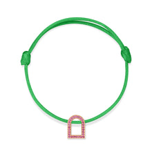 Load image into Gallery viewer, L'Arc Voyage Charm MM, 18k Rose Gold with Galerie Pink Sapphires on Silk Cord - DAVIDOR
