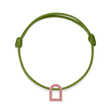 Load image into Gallery viewer, L'Arc Voyage Charm MM, 18k Rose Gold with Galerie Pink Sapphires on Silk Cord - DAVIDOR
