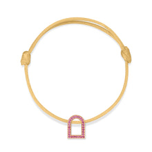 Load image into Gallery viewer, L'Arc Voyage Charm MM, 18k Rose Gold with Galerie Pink Sapphires on Silk Cord - DAVIDOR

