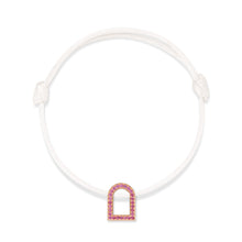 Load image into Gallery viewer, L'Arc Voyage Charm MM, 18k Rose Gold with Galerie Pink Sapphires on Silk Cord - DAVIDOR
