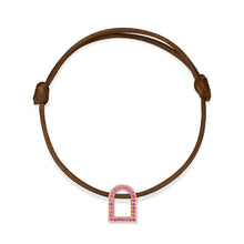 Load image into Gallery viewer, L'Arc Voyage Charm MM, 18k Rose Gold with Galerie Pink Sapphires on Silk Cord - DAVIDOR
