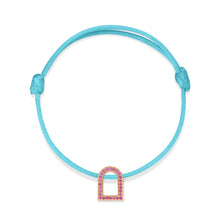 Load image into Gallery viewer, L'Arc Voyage Charm MM, 18k Rose Gold with Galerie Pink Sapphires on Silk Cord - DAVIDOR
