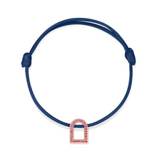 Load image into Gallery viewer, L'Arc Voyage Charm MM, 18k Rose Gold with Galerie Pink Sapphires on Silk Cord - DAVIDOR
