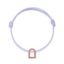 Load image into Gallery viewer, L'Arc Voyage Charm MM, 18k Rose Gold with Galerie Pink Sapphires on Silk Cord - DAVIDOR
