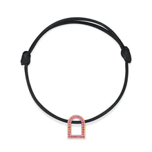 Load image into Gallery viewer, L'Arc Voyage Charm MM, 18k Rose Gold with Galerie Pink Sapphires on Silk Cord - DAVIDOR
