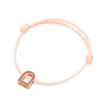 Load image into Gallery viewer, L'Arc Voyage Charm MM, 18k Rose Gold with Galerie Pink Sapphires on Silk Cord - DAVIDOR
