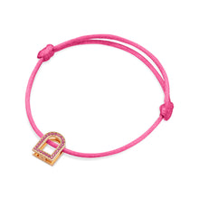 Load image into Gallery viewer, L'Arc Voyage Charm MM, 18k Rose Gold with Galerie Pink Sapphires on Silk Cord - DAVIDOR
