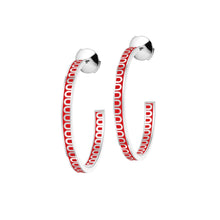 Load image into Gallery viewer, L'Arc de DAVIDOR Creole Earring MM, 18k White Gold with Lacquered Ceramic - DAVIDOR
