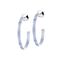 Load image into Gallery viewer, L'Arc de DAVIDOR Creole Earring MM, 18k White Gold with Lacquered Ceramic - DAVIDOR
