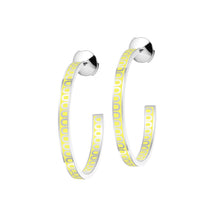 Load image into Gallery viewer, L'Arc de DAVIDOR Creole Earring MM, 18k White Gold with Lacquered Ceramic - DAVIDOR
