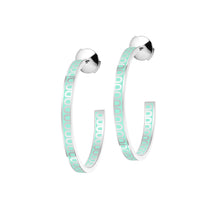 Load image into Gallery viewer, L'Arc de DAVIDOR Creole Earring MM, 18k White Gold with Lacquered Ceramic - DAVIDOR
