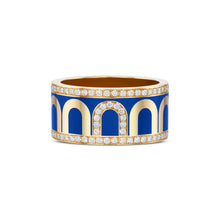 Load image into Gallery viewer, L'Arc de DAVIDOR Ring GM, 18k Yellow Gold with Riviera Lacquered Ceramic and Porta Diamonds - DAVIDOR
