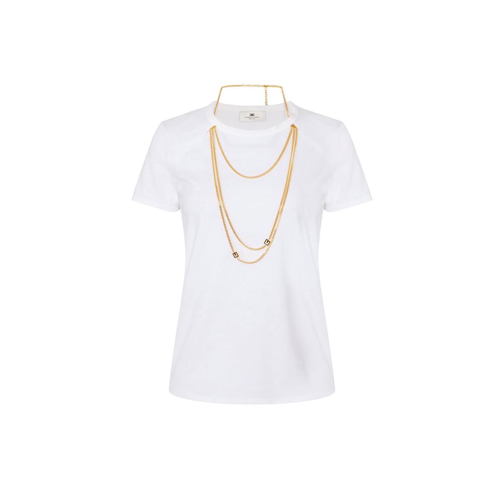 Jersey T-shirt with jewel accessory