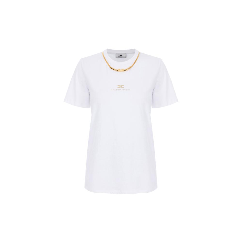 Cotton jersey T-shirt with necklace