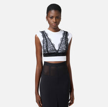 Load image into Gallery viewer, Jersey T-shirt with lace bralette
