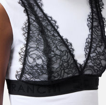 Load image into Gallery viewer, Jersey T-shirt with lace bralette
