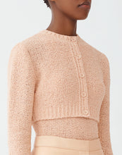 Load image into Gallery viewer, Bouclé cotton cropped cardigan, dusty pink
