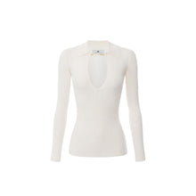 Load image into Gallery viewer, Top in ribbed knit fabric with openwork details
