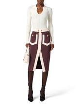 Load image into Gallery viewer, Top in ribbed knit fabric with openwork details
