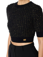 Load image into Gallery viewer, Bouclé knit top with sequins

