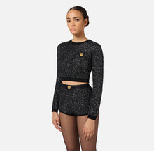 Load image into Gallery viewer, Wool cropped top with sequin thread
