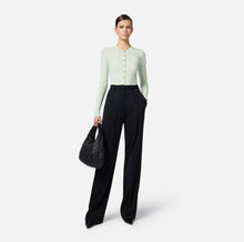 Load image into Gallery viewer, Cotton cardigan with transparency details and golden buttons
