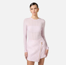 Load image into Gallery viewer, Cotton top with transparency details and golden buttons
