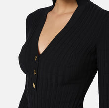 Load image into Gallery viewer, Ribbed viscose top with button placket
