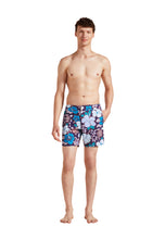 Load image into Gallery viewer, Stretch Flat Belt Swim Trunks Tropical Turtles
