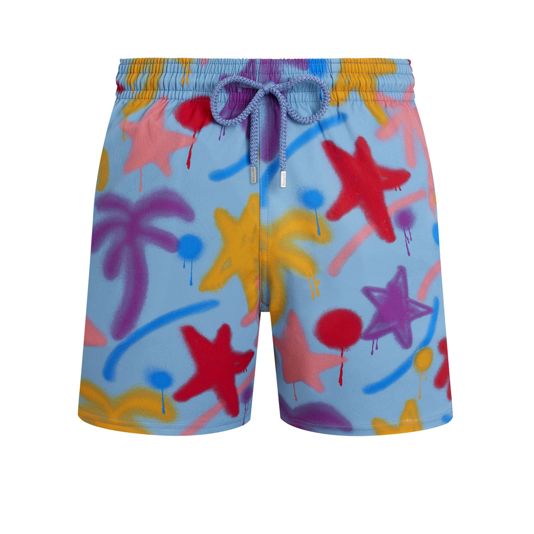 Stretch Short Swim Shorts Spray Paint - VBQ x Palm Angels